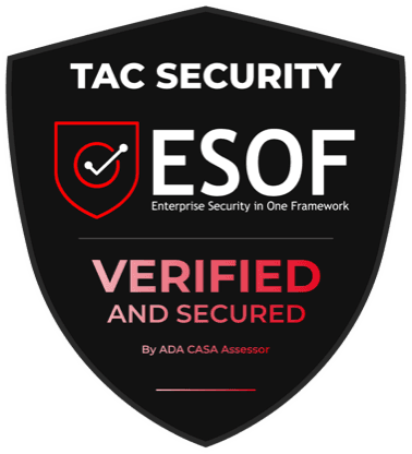 TAC Security ESOF — verified and secured by an ADA CASA assessor